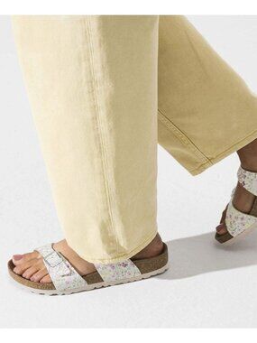 BIRKENSTOCK Sydney Birko-Flor Sandal in White/Watercolour Flower (Size US 8-8.5)